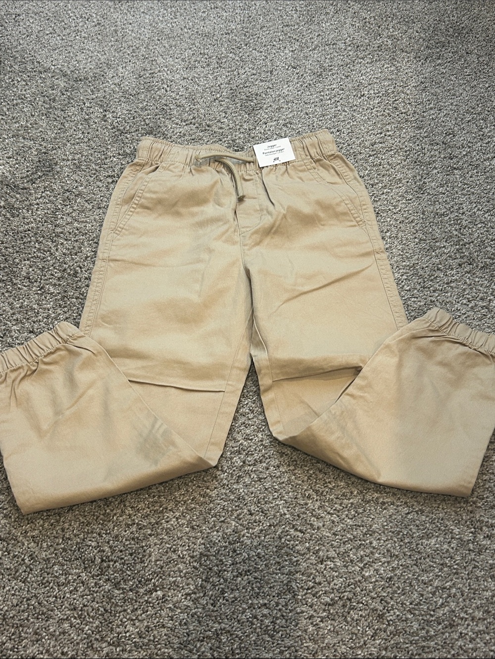 Kids Tan H&M Elastic-Waist Chino Pants